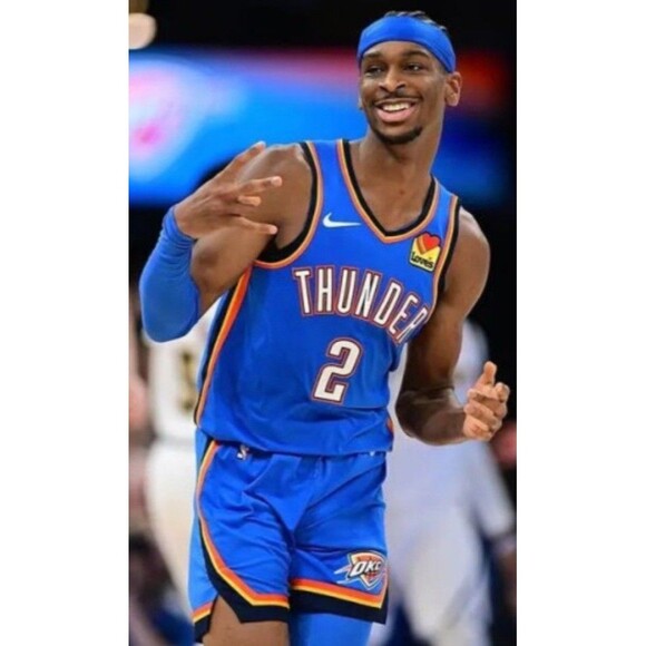 Shai Gilgeous-Alexander-(MVP!)-(Nike)-(Thunder)-(Blue)-(Jersey)-(Used)-(XL)-$90 - Picture 4 of 12